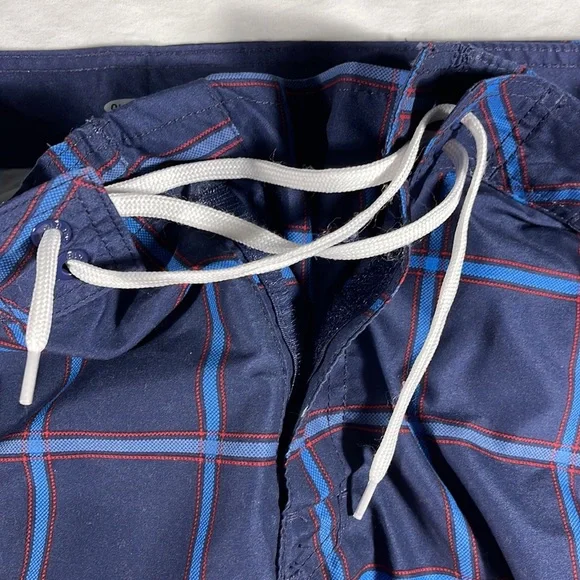 Old Navy mens multicolor check 9” Inseam board shorts swimwear - size L - Picture 6 of 10